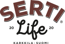 SertiLife-logo, joka vie myös etusivulle sitä klikattaessa.