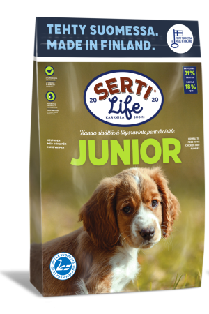 Sertilife Junior täysravinto koiranpennuille.