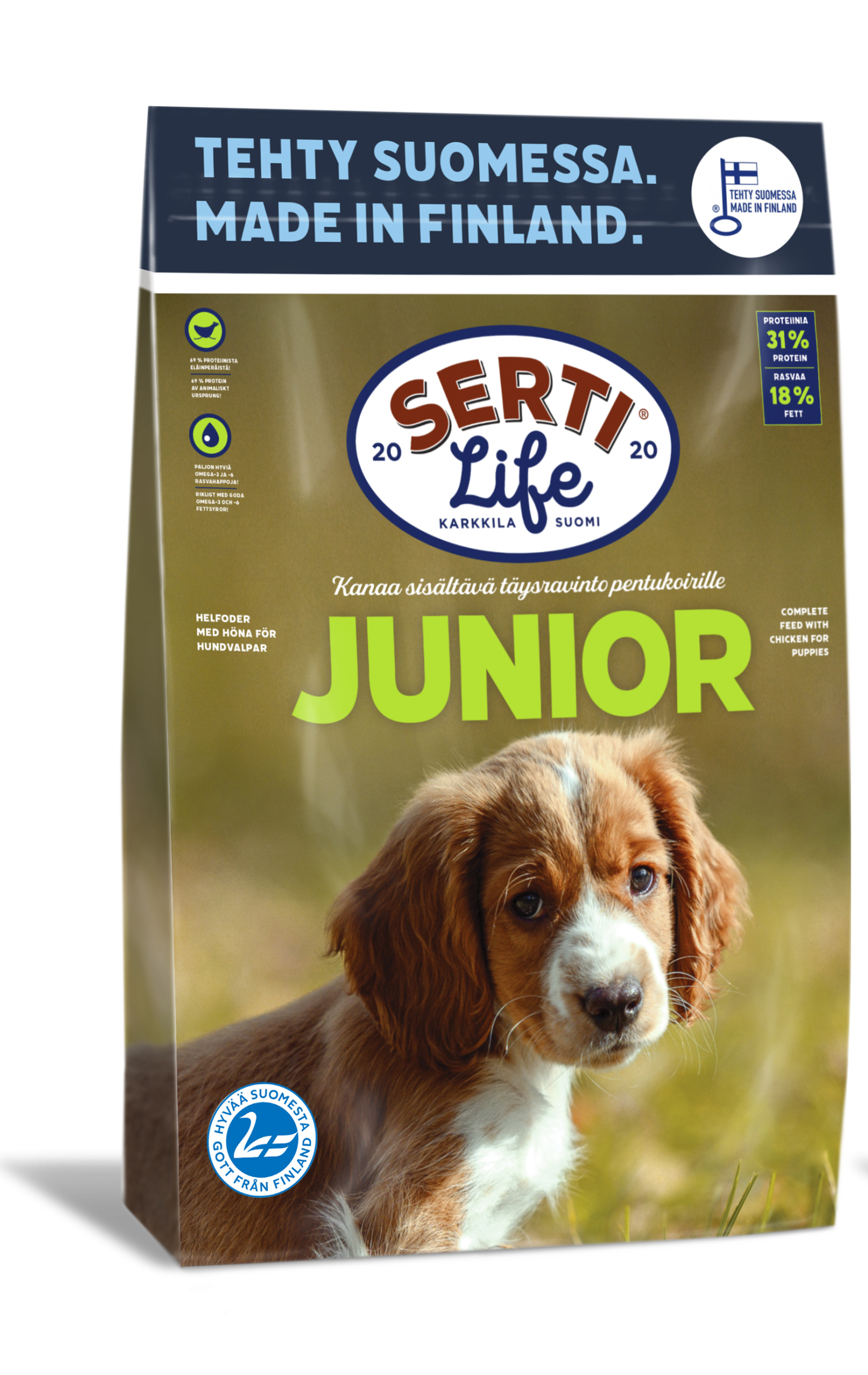 Sertilife Junior täysravinto koiranpennuille.